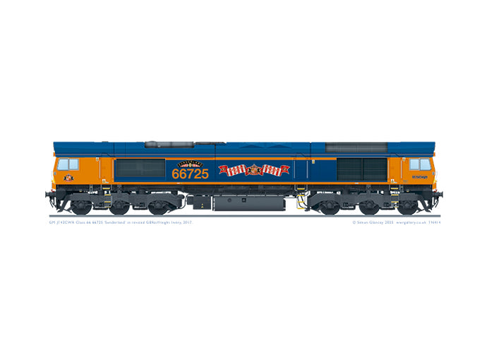 Class 66 66725 'Sunderland' revised 2017 livery