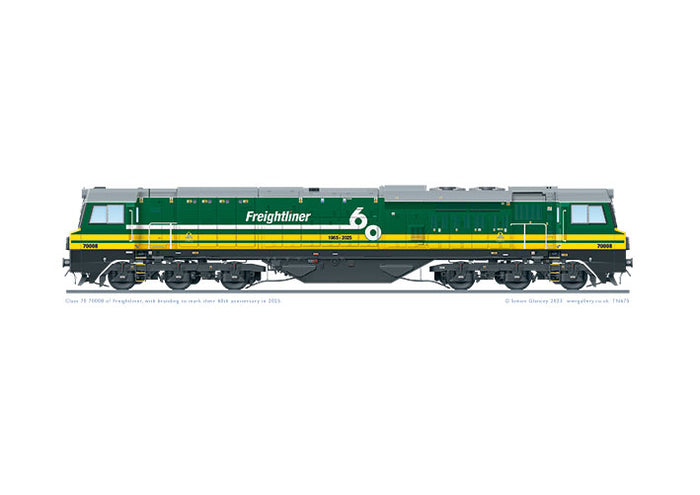 Class 70 70008 Freightliner 60th Anniversary livery